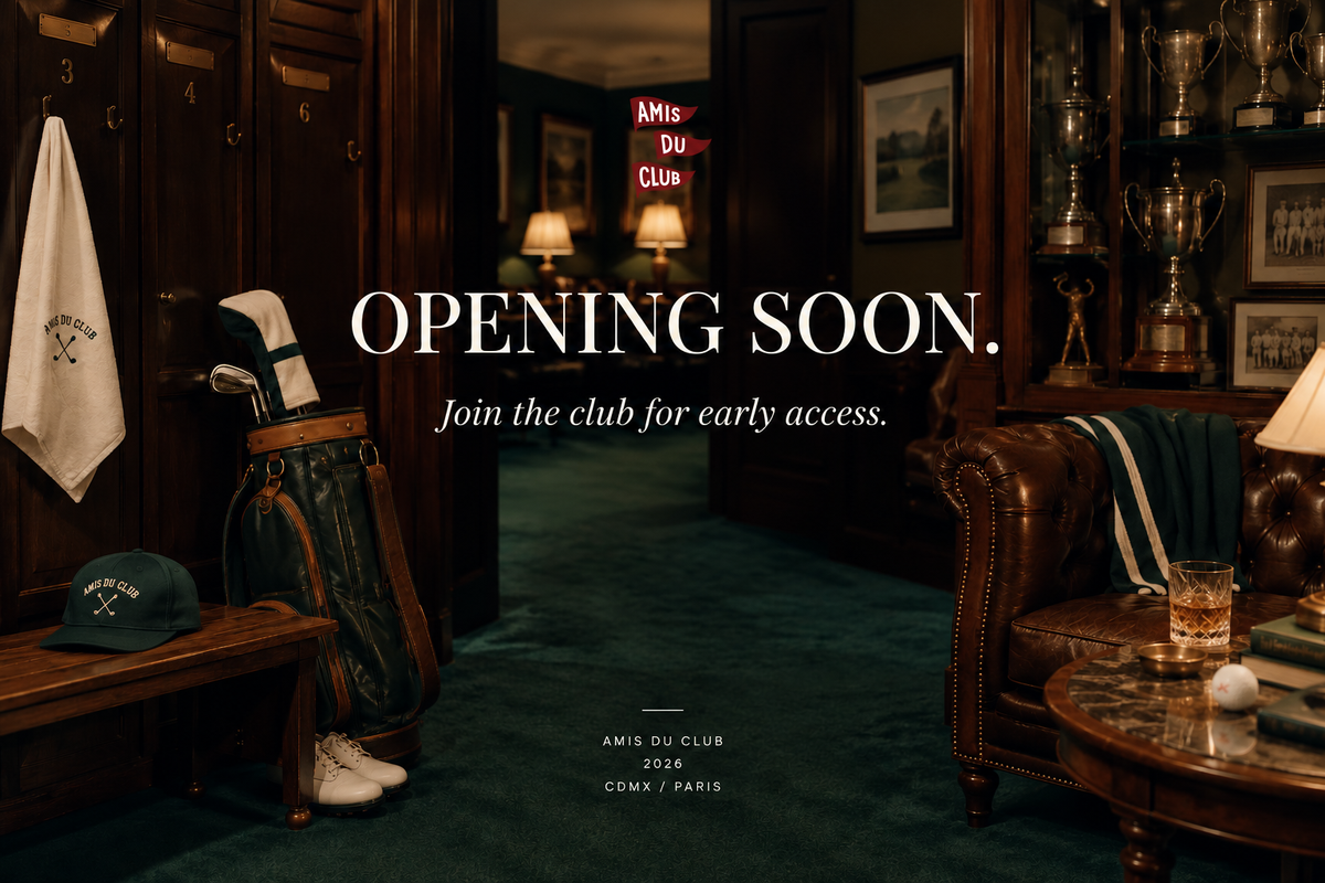 Amis du Club golf and social club apparel, opening soon