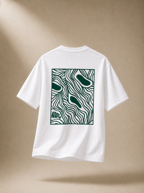 White | Contour Study T-shirt back graphic in white – Amis du Club
