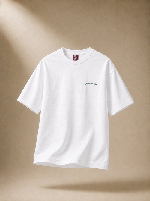 White | Contour Study T-shirt front view in white – Amis du Club
